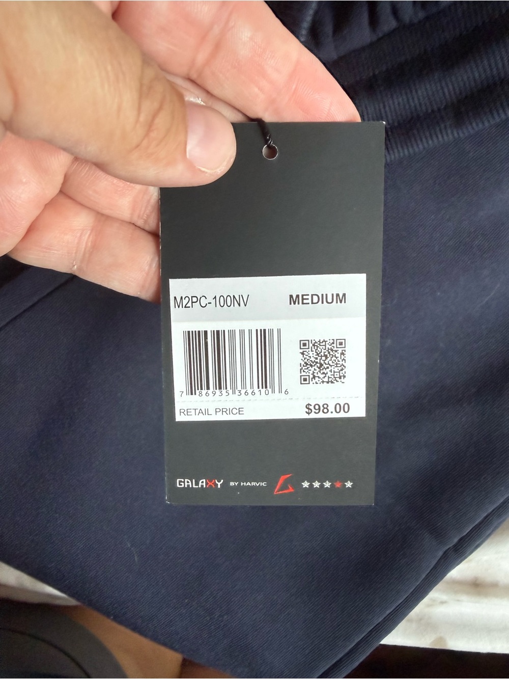 Galaxy By Harvic Navy Jogger Sweatpants with Zip Pocket - Picture 2 of 3